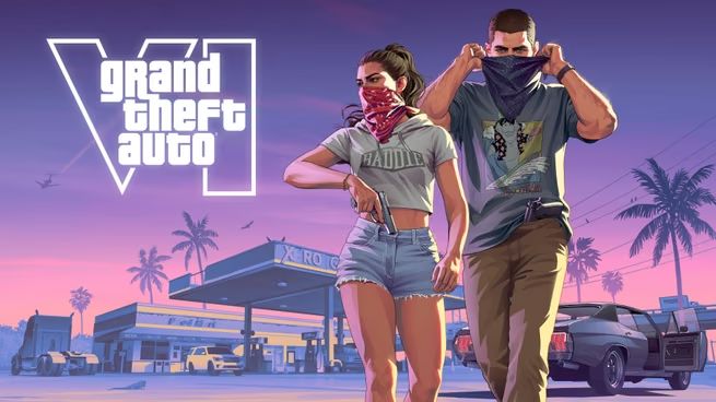 Jason y Lucía, protagonistas de GTA 6, en una escena del tráiler de lanzamiento ambientada en Leonida
