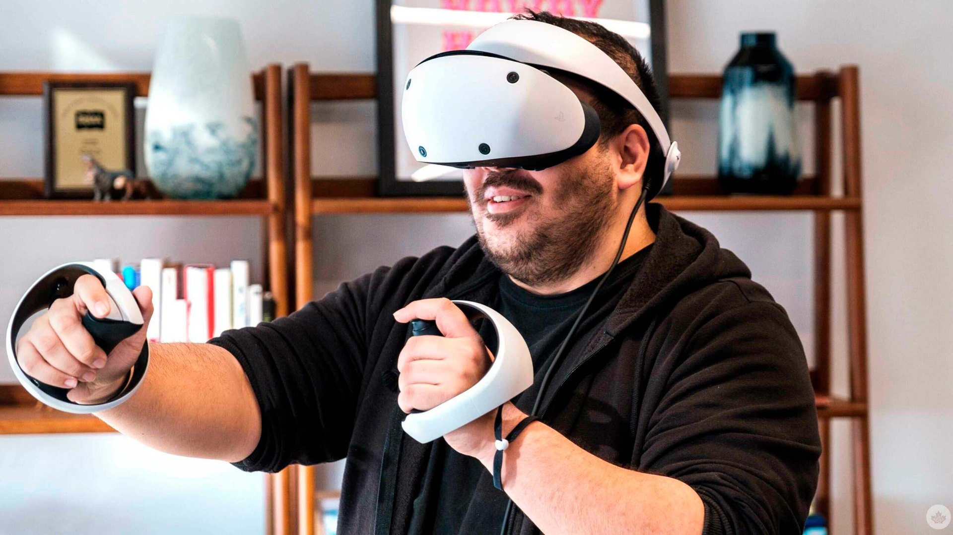 PlayStation VR2 conectado a una consola PlayStation 5 para jugar en realidad virtual